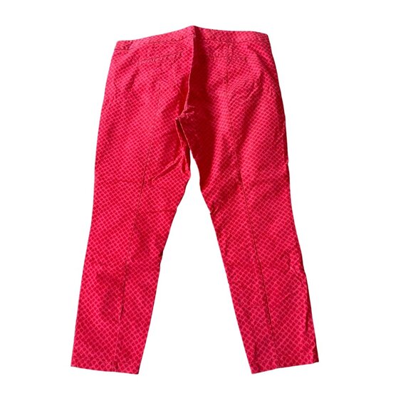 Gap Ultra Skinny Pants Red Geometric Print Stretch Cotton Blend Size 16 - Picture 2 of 11